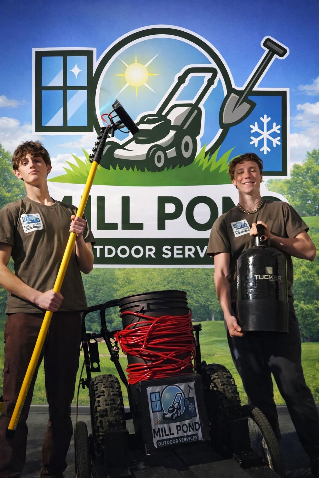 Ethan and Adam with professional equipment